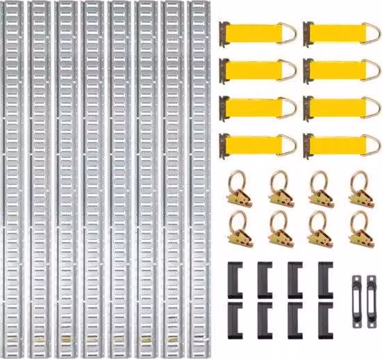 Binari di ancoraggio E-Track, set da 34 pezzi, 1,52 m, trasporti pesanti