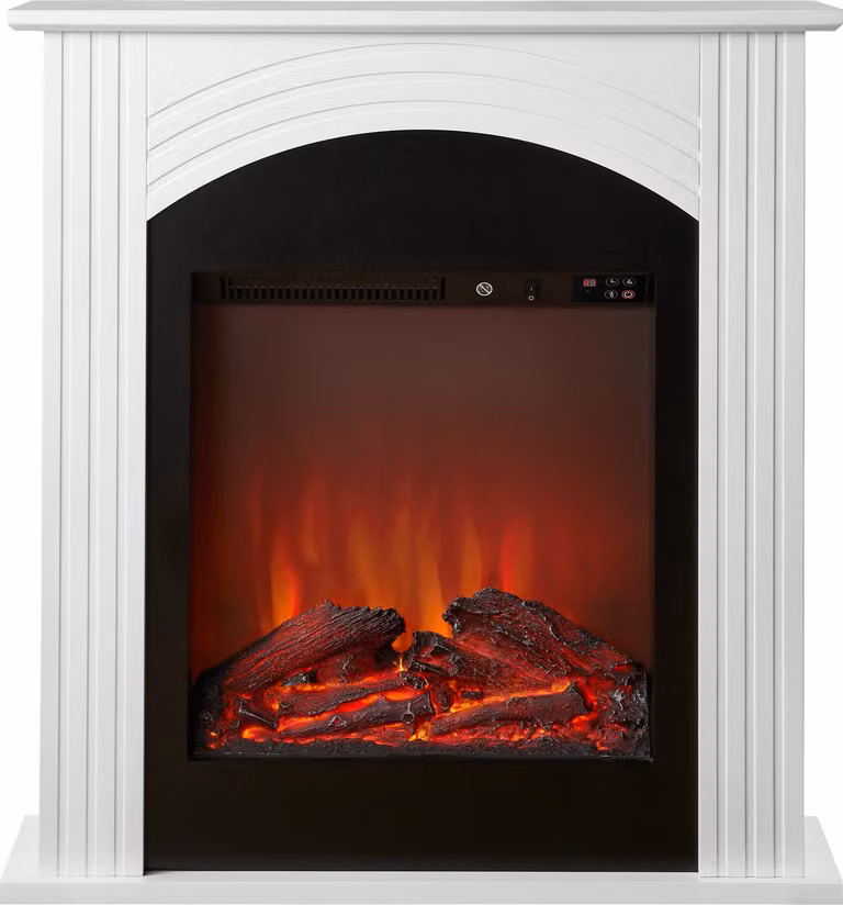 Set per caminetto elettrico Sureflame Henlow, bianco, 27", da appoggio, dimensioni 75 cm x 70 cm x 22 cm, potenza termica 1 kW - 2 kW, effetto fiamma a LED