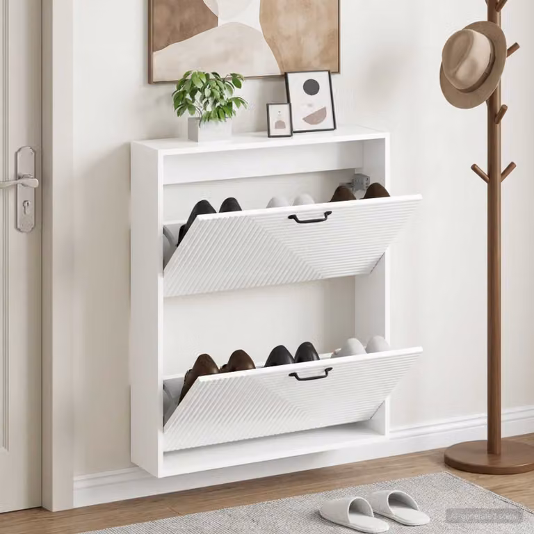Mobiletto per scarpe da muro moderno vidaXL HAARLEM con scomparti basculanti, L: 71 cm, P: 17 cm, H: 86 cm
