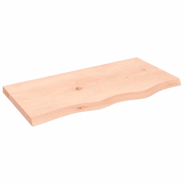 Piano Bagno 80x40x(2-4) cm in Legno Massello Non Trattato