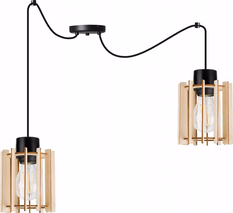 Moderna Lampada A Sospensione A Led In Legno