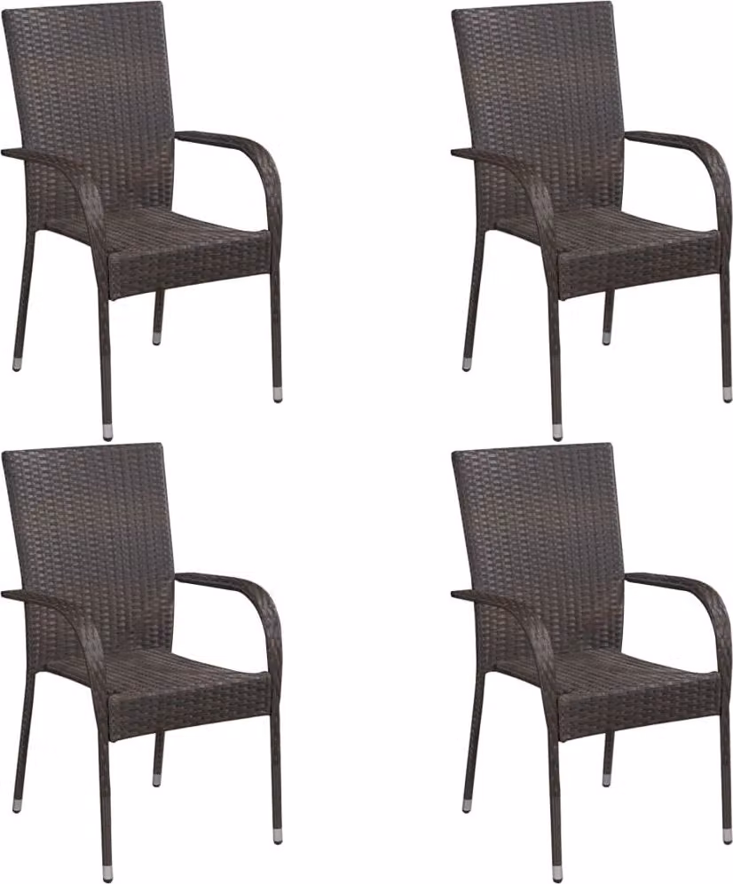 vidaXL set da pranzo da giardino 5 pezzi in rattan marrone