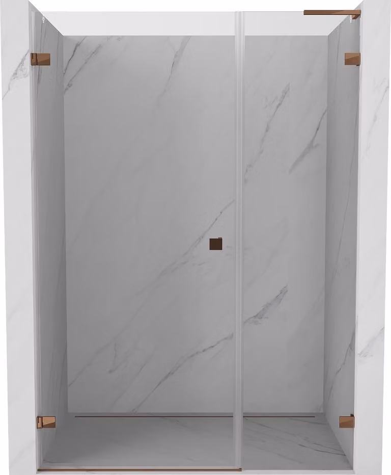 Mexen Lunar-B L porta doccia a battente sinistra 125 cm, trasparente, oro rosa - 832SL-125-050-60-00-L