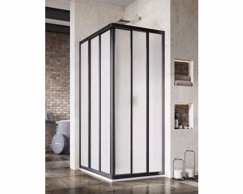 Un lato della cabina doccia RAVAK Supernova ASRV3-90 198 nero+Pearl 15V703R211