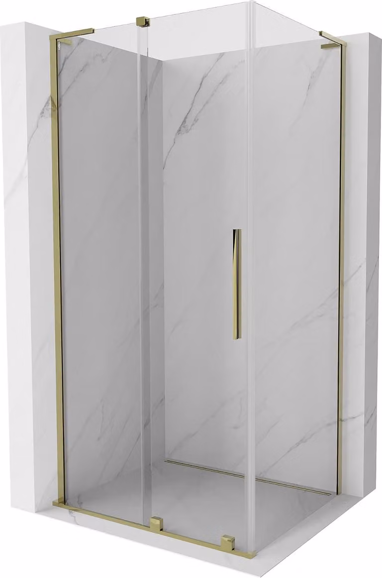 Mexen Velar L cabina doccia scorrevole 90 x 75 cm, trasparente, oro - 871-090-075-03-50