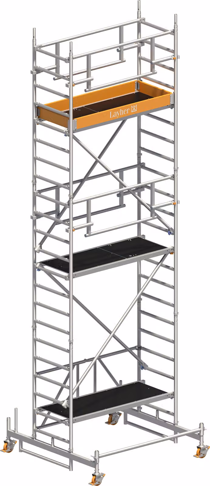 Ponteggio mobile Layher ZIFA P2 Safety Plus con doppia ringhiera 6,76 AH