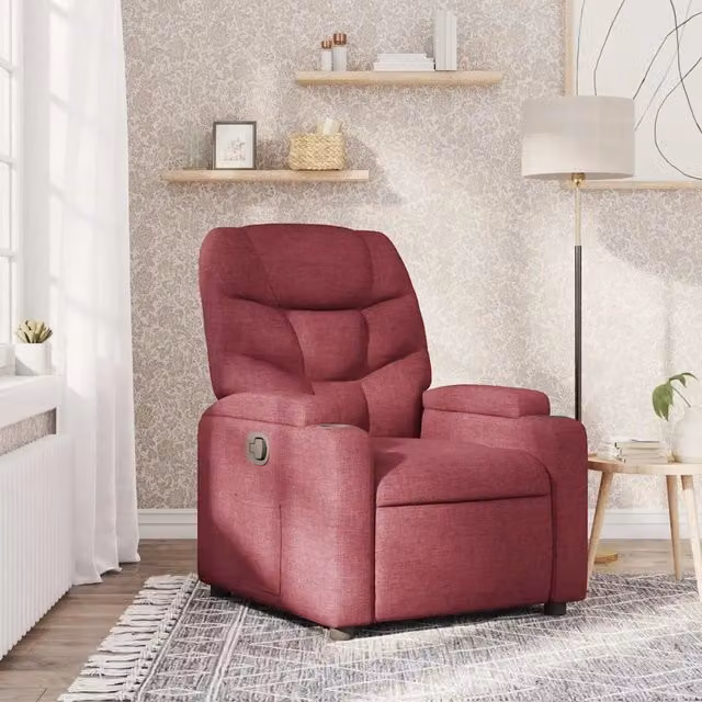 Divano Sedia-Poltrona Reclinabile in Tessuto Rosso Vino 828165