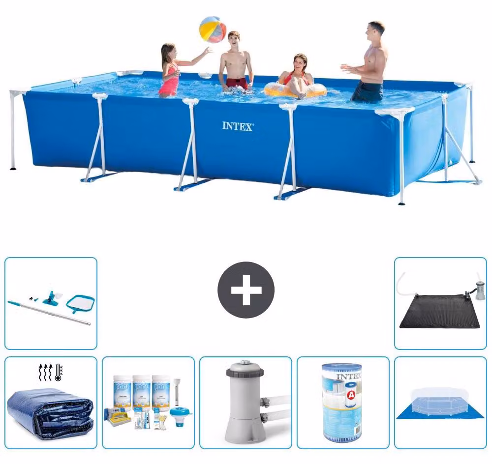Piscina fuori terra rettangolare - 450x220x84 cm - 8 pezzi - Modello S40291