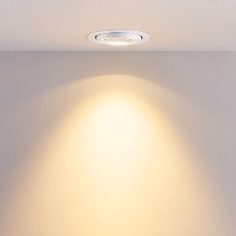 Molto Luce Plafoniera LED da incasso MAG MINI, bianco, Ø 10 cm, CCT 18 V MINI, Bianco / Opale, Soggiorno / Sala da pranzo, Alluminio, Moderno