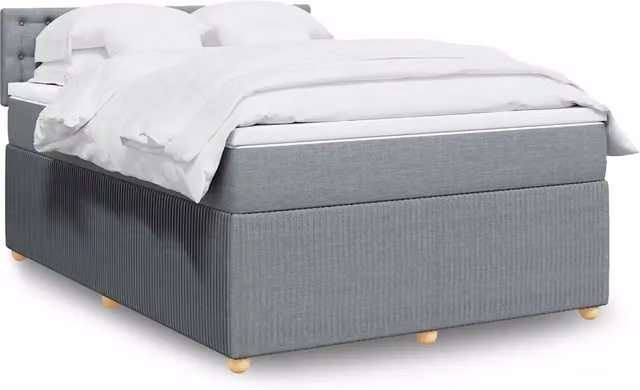 Letto Ibrido vidaXL con Materasso e Struttura in Legno di Pino Grigio e Bianco L/P: 160 x 200 cm