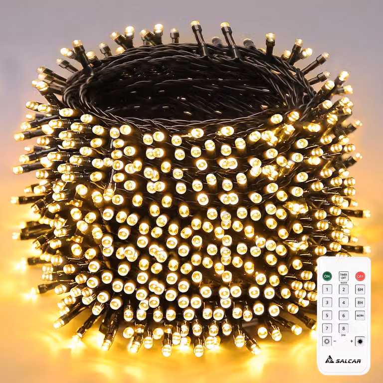 Salcar 40m 640 LED luci fiabesche indoor 8 modalità di luce e funzione di memoria giardino LED tenda luminosa decorazione matrimonio Natale