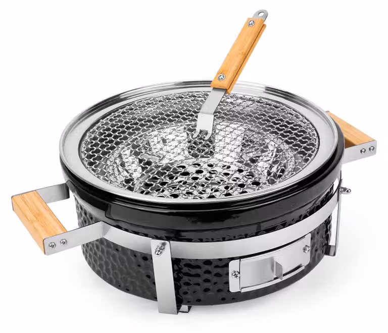 Barbecue a carbone con design portatile e griglie in acciaio inossidabile