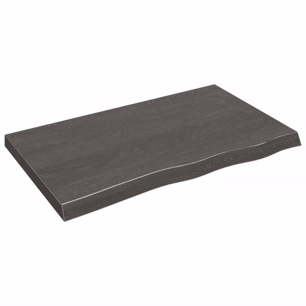 Piano Bagno Marrone Scuro 100x60x(2-6) cm Legno Trattato