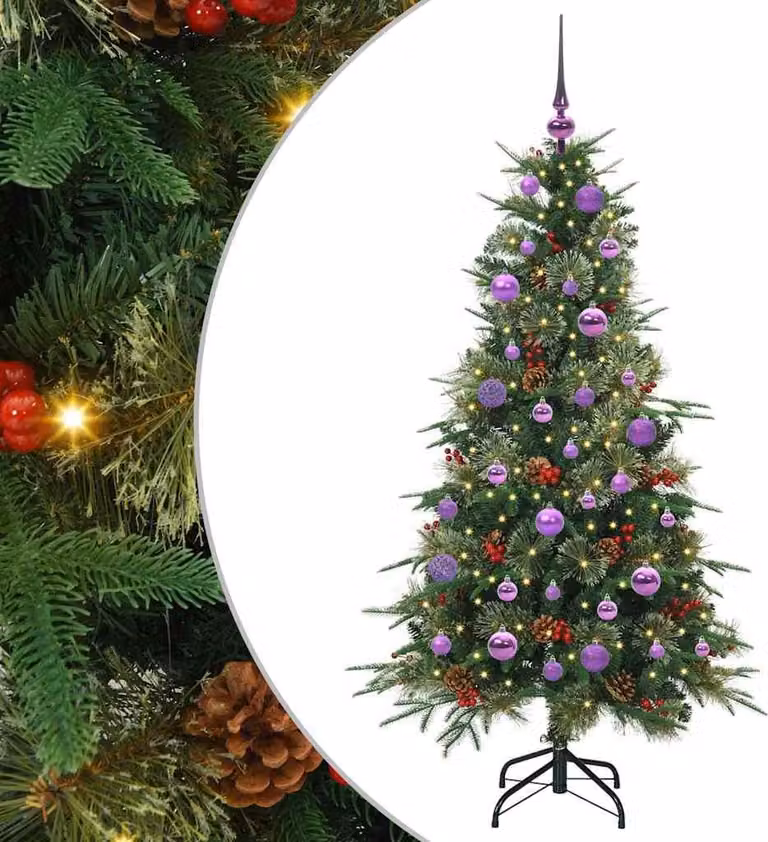 Albero di Natale Artificiale con Rami Pieghevoli Verde 150 cm