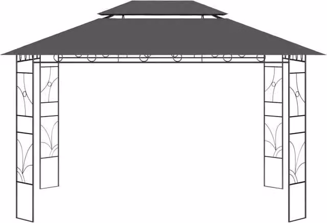 Gazebo 4x3x2,7 m Antracite 160 g/m² 313917