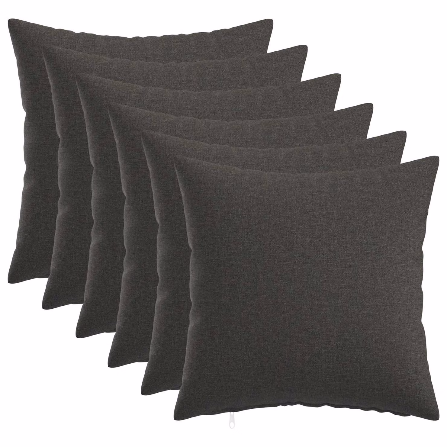 Set di 6 cuscini vidaXL HEERLEN grigio scuro in tessuto con fodera lavabile