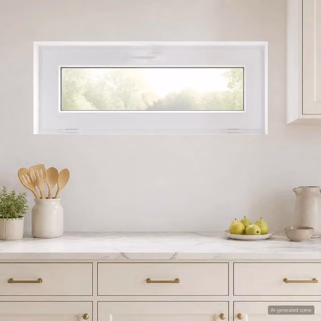 Finestra singola per seminterrato vidaXL in plastica bianca L: 120 cm, H: 45 cm