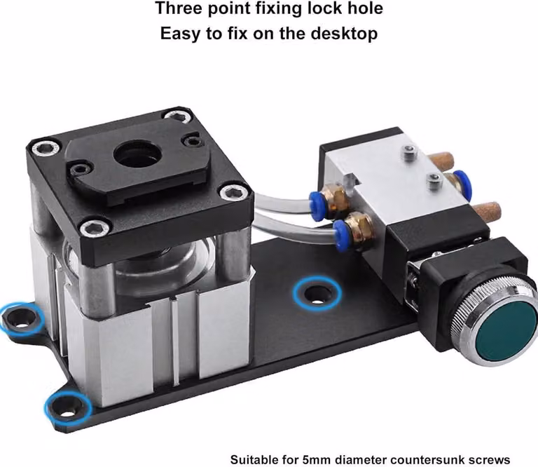 Trapano pneumatico da 15 mm per la lavorazione del legno, ideale per l'applicazione di bordi e per la creazione di fori. Punzoni in alluminio per progetti di cartotecnica