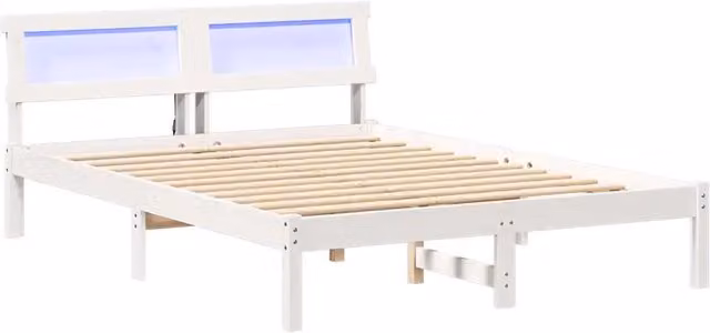 Letto matrimoniale | Letto per adulti | Struttura del letto Bianco 140 x 190 cm Legno di pino massello