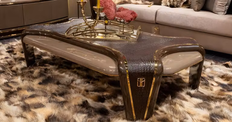 Elegante tavolino da salotto marrone - Lussuosi tavolini da salotto - Tavolino da caffè