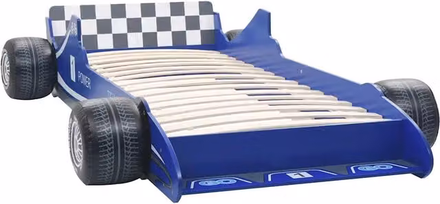 Letto per bambini vidaXL a tema auto da corsa blu L/P: 90 x 200 cm – 1