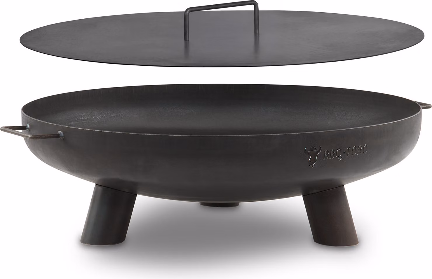BBQ-Toro ciotola per fuochi Ø 70 cm con coperchio, nero, treppiede da esterno per giardino