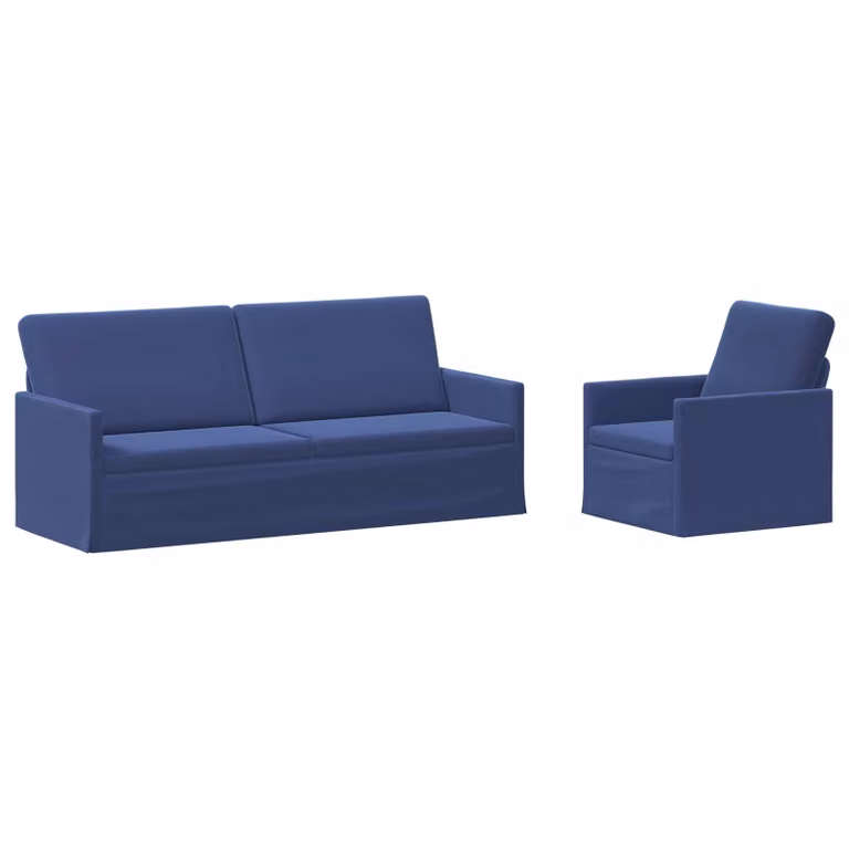 Set di 2 divani moderni vidaXL in velluto blu con struttura in metallo per il tuo soggiorno