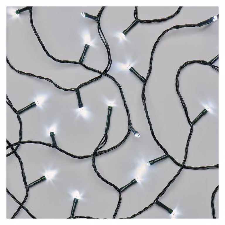 Catena luminosa a LED, luce bianca fredda, 8 metri, grado di protezione IP44, 80 LED, con timer, per interni ed esterni