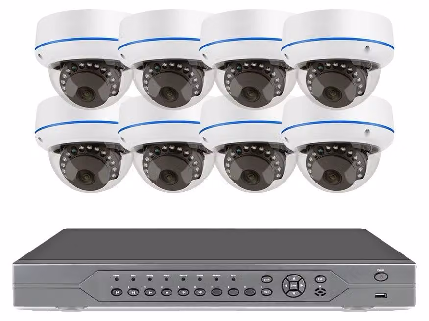 Set di telecamere di sicurezza, 16 canali, risoluzione HD da 5 MP, NVR a 16 canali con 8 telecamere da 5 MP, senza disco rigido integrato