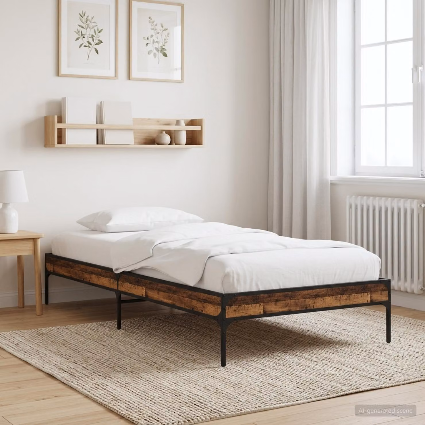 Struttura del letto moderna vidaXL in legno color marrone L/P/H: 200 x 80 x 83 cm