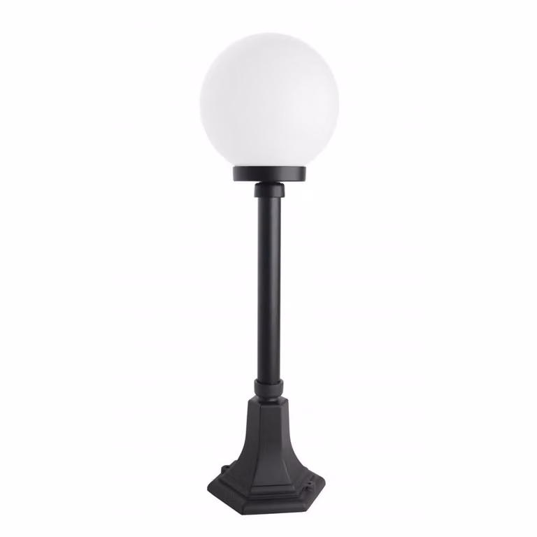 Lampada da giardino 68 cm sfera bianca o fumé 20 cm 1xE27 nero IP43 SU-MA KULE K 5002/3/KP 200
