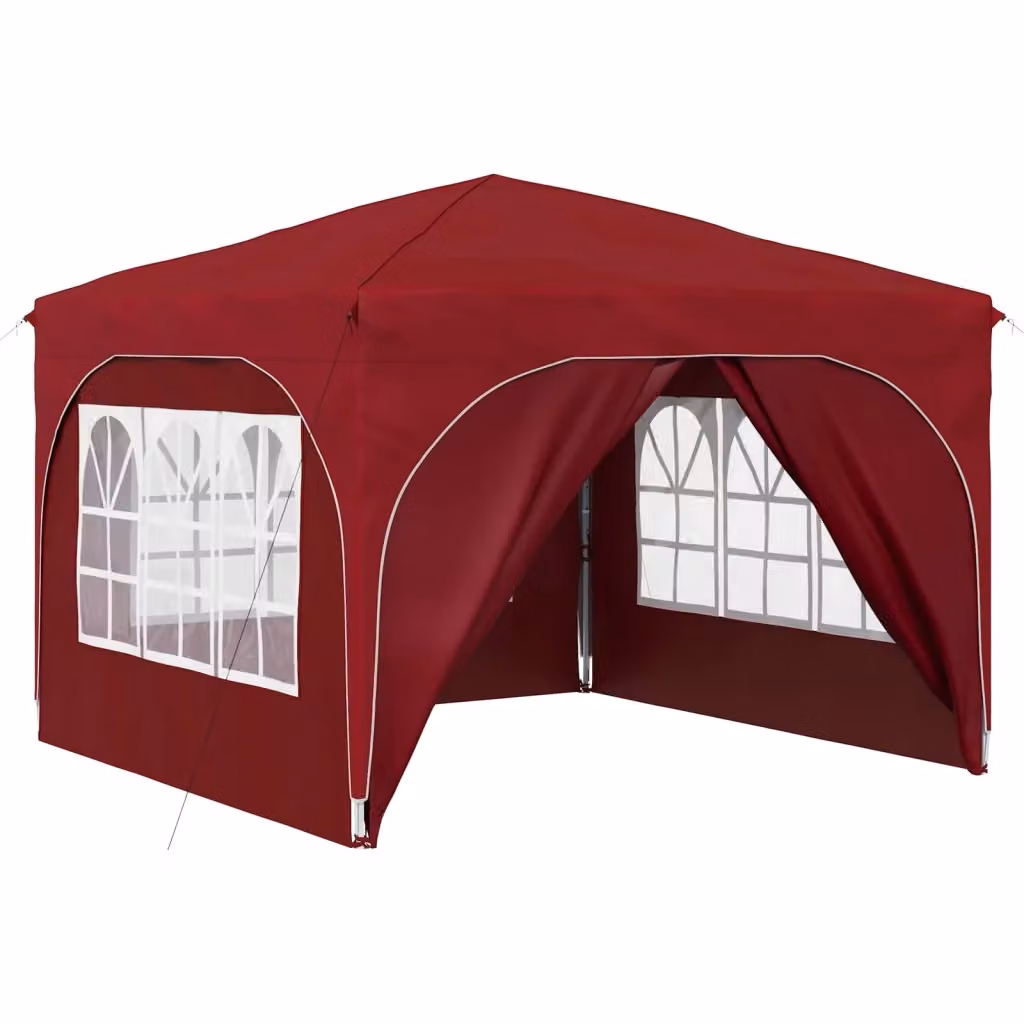 Gazebo a pop-up per feste in poliestere e acciaio, colore rosso, L/P/H: 290 x 290 x 245 cm – 2
