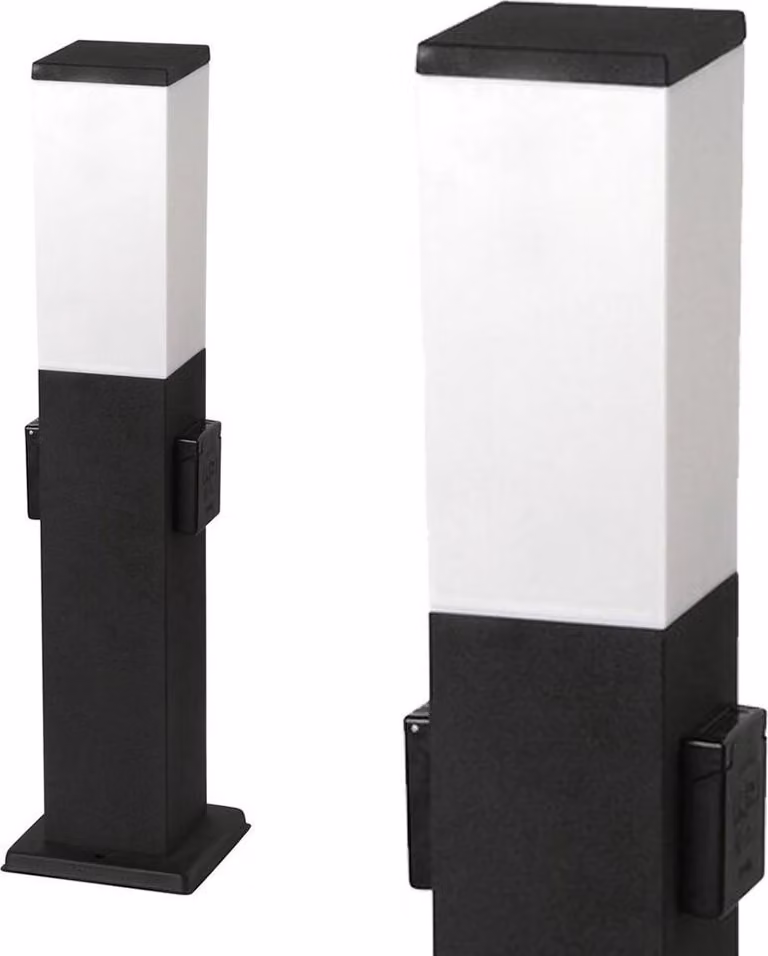 Rabalux Palo da giardino nero con cassetti Bonn per lampadina E27 50cm 8339