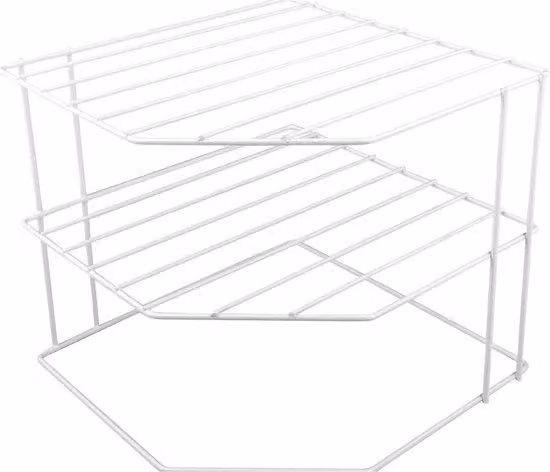 Organizer da cucina in metallo - mobile bianco per piatti e tazze - piano di lavoro - organizer per stoviglie e posate