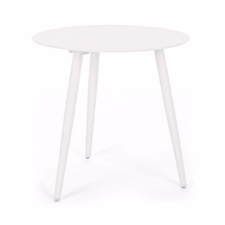 Tavolino rotondo da giardino FARO in alluminio bianco verniciato a polvere, Ø50 cm