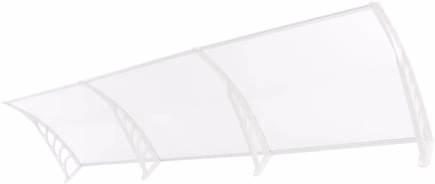 Porta d'ingresso, tettoia, forma ad arco, resistente ai raggi UV, BIANCO