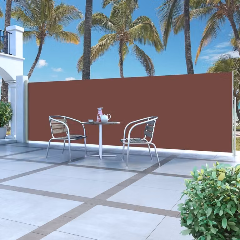 The Living Store Tenda laterale estensibile 160x500 cm Marrone