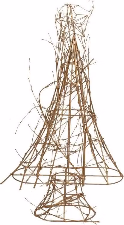 Albero Di Natale Di Rami Dorati Con Stella In Cima 56 Cm