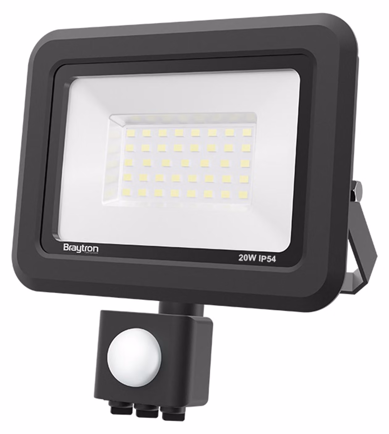 Faretto LED Braytron con sensore di movimento per esterni (garage, giardino), lampada super luminosa da 20 W, IP54, 6500 K