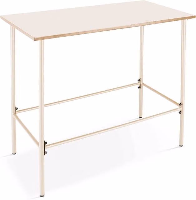 Oviala - Tavolo alto da pranzo in metallo avorio 120 cm