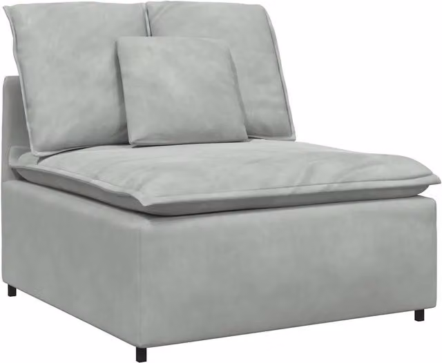 Modulo Centrale Divano Modulare con Cuscini Grigio Chiaro 100cm CFW2751100