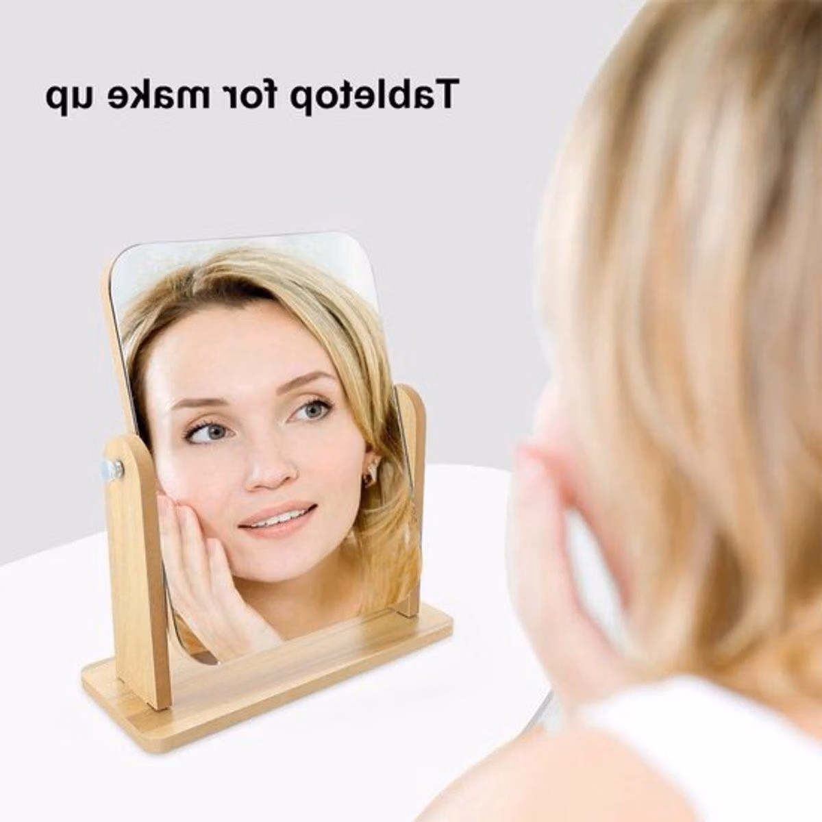 Set di specchietti girevoli da 3 pezzi per trucco, ideali per bambine: specchio quadrato per il trucco da utilizzare a casa o sul tavolo