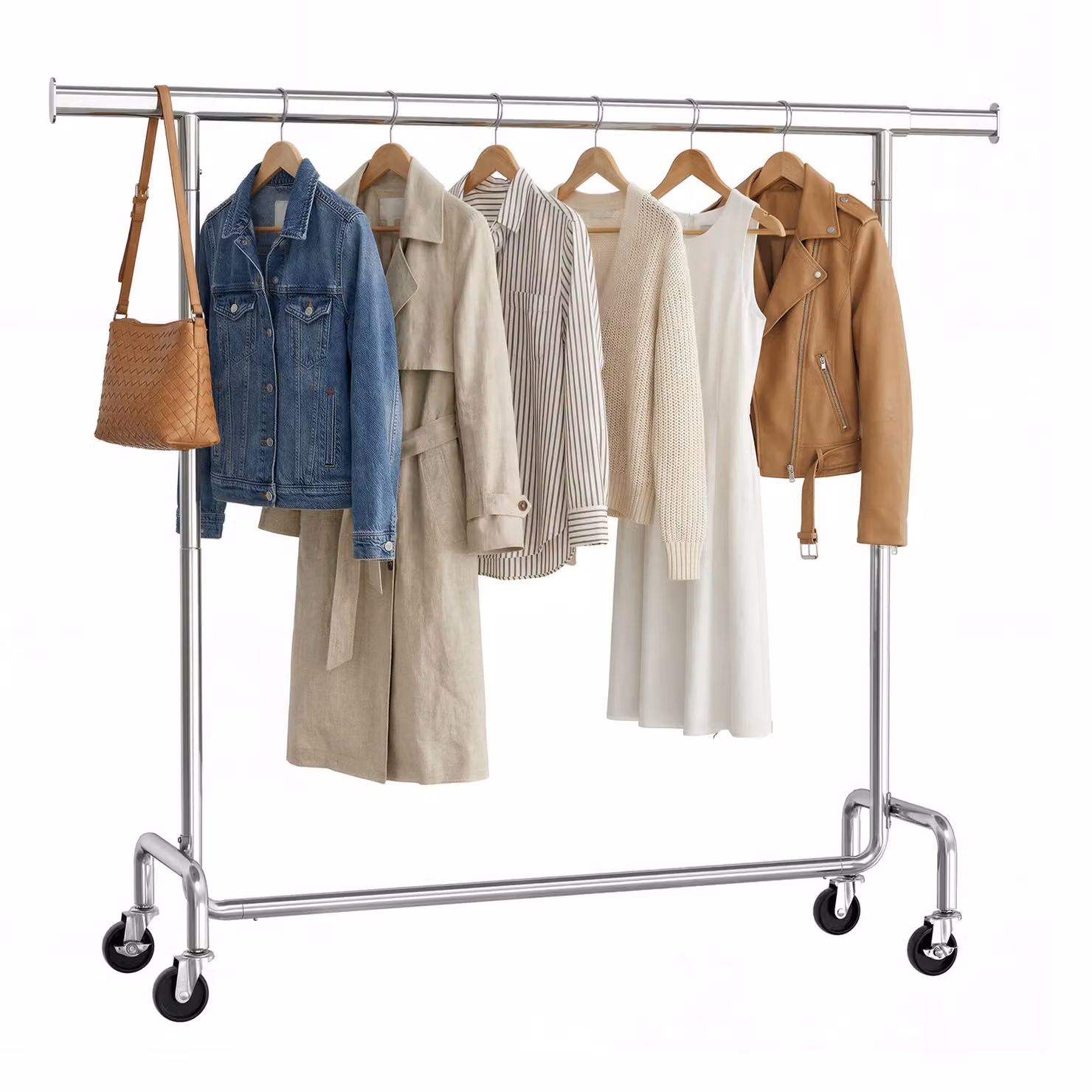 SONGMICS Appendiabiti con Barra Resistente | SONGMICS HOME, Argento / (110-150)l cm