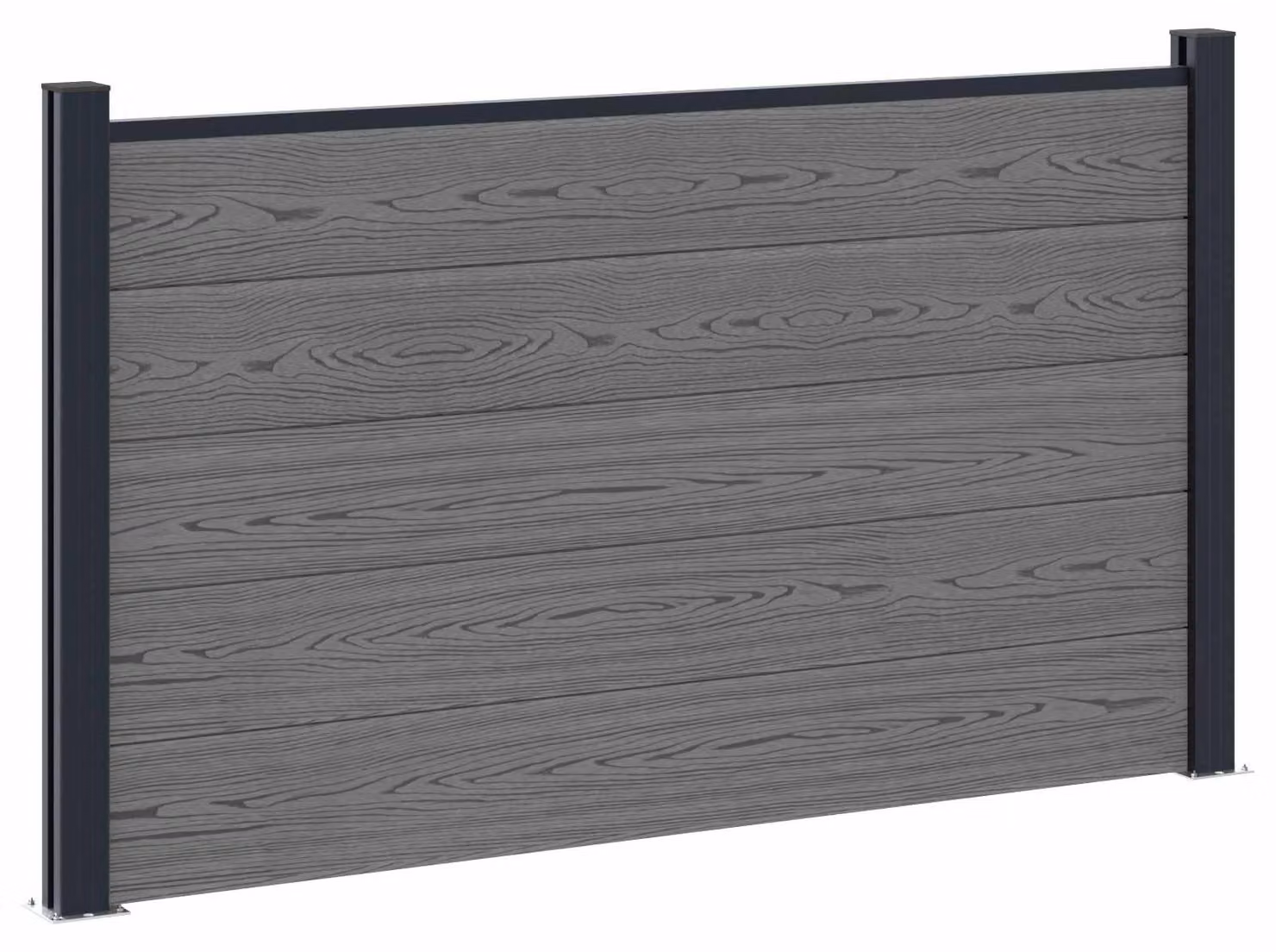 Pannello di Recinzione WPC e Alluminio Grigio
