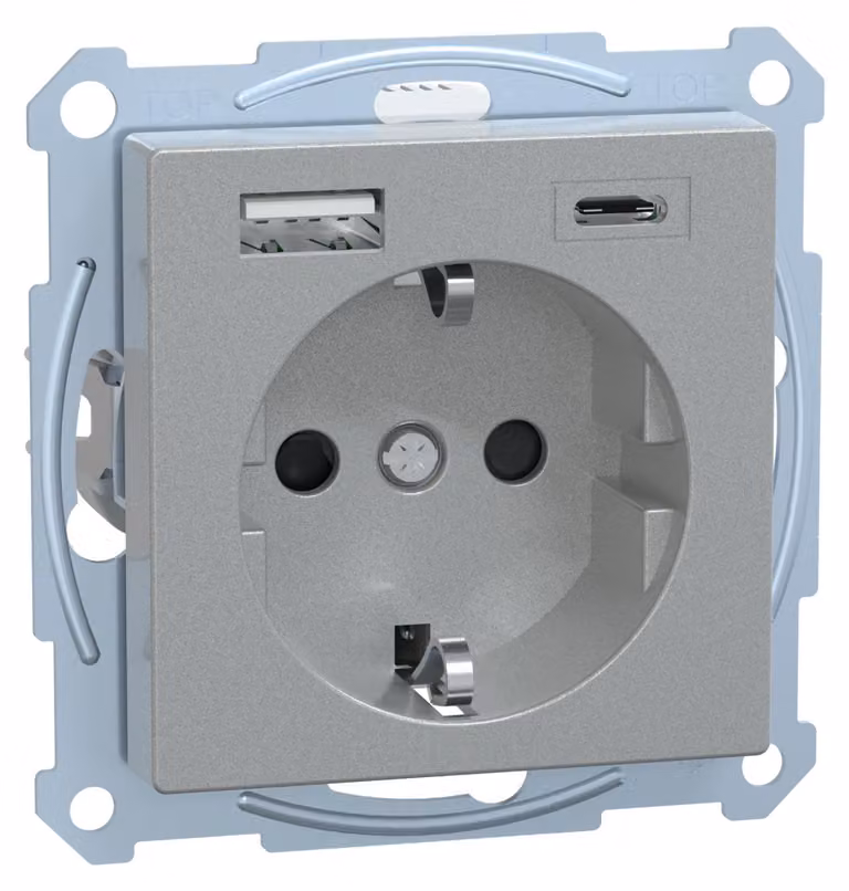 Presa Schuko Merten con caricatore USB MEG2367-0460