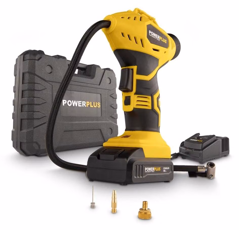Compressore d'aria portatile - Alimentato a batteria da 18V e con una pressione di 8 bar - Include 1 batteria da 1,5 Ah