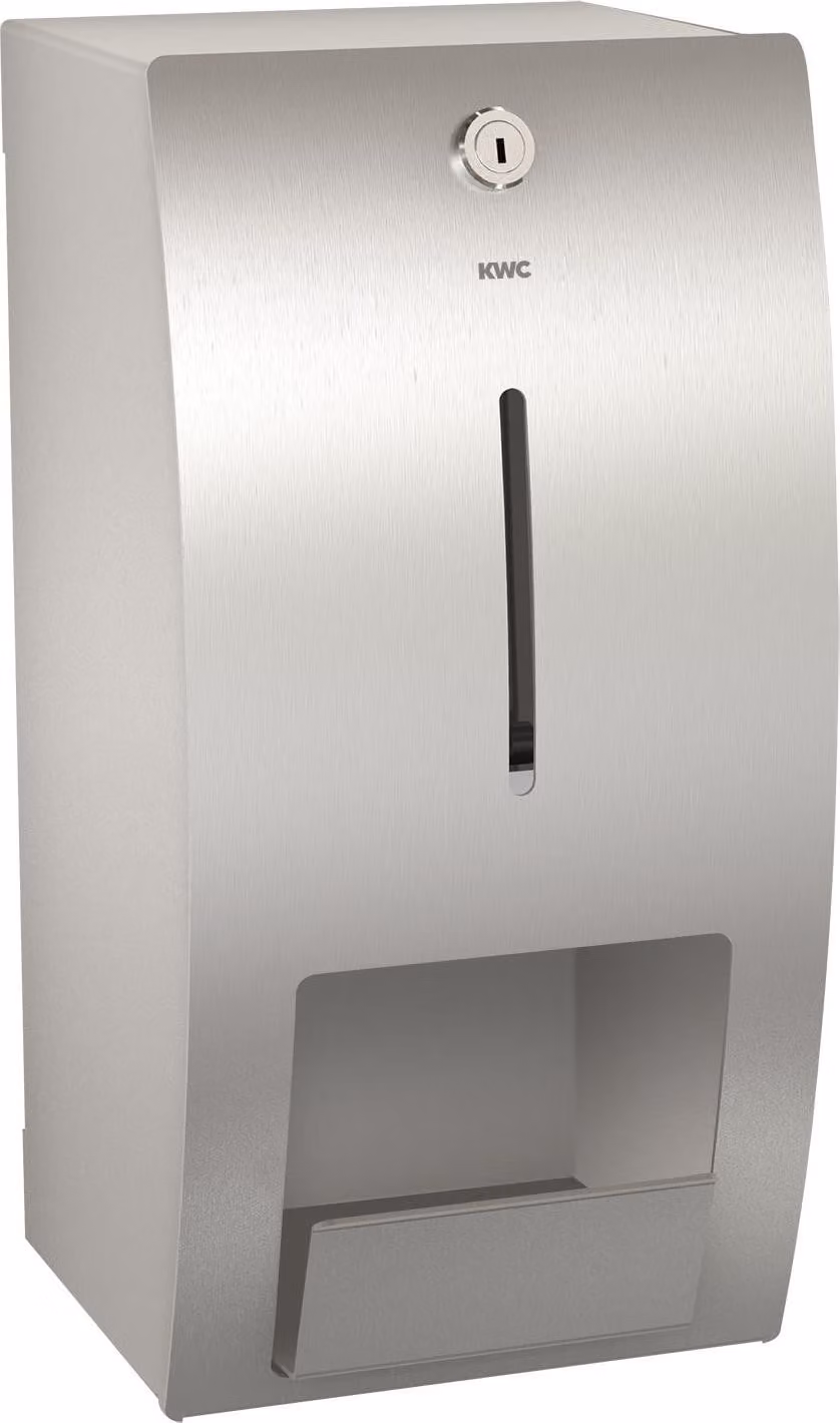 KWC AR Portarotolo doppio per WC, STRATOS, acciaio inox, montaggio esterno, 170x343x166 mm