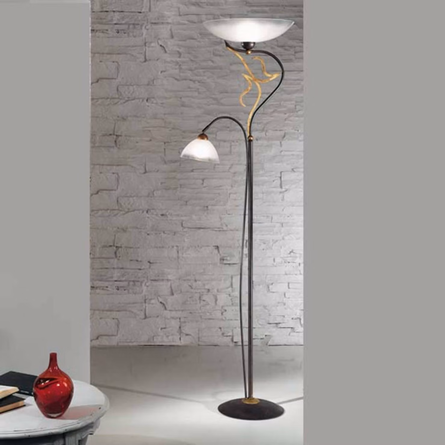 Kögl Lampada da terra con luce lettura AMABILE, dimmerabile, Marrone / Ruggine, Soggiorno / Sala da pranzo, Metallo, Campagna / Rustiche, Lampada da terra