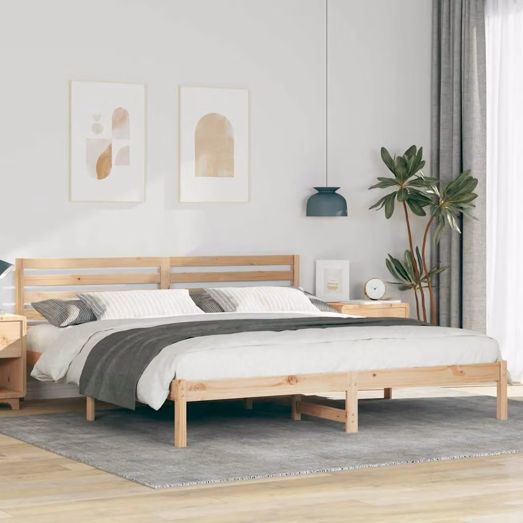 Struttura del letto in pino massello vidaXL Marrone 200 x 200 cm