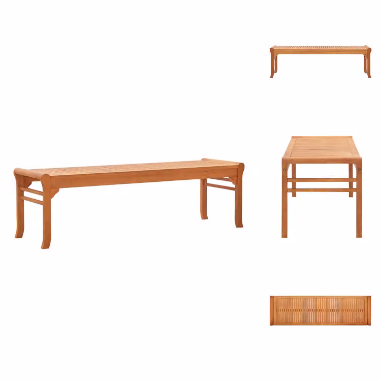 vidaXL Panca da giardino a 3 posti 150 cm in legno massiccio di eucalipto - Panche da giardino